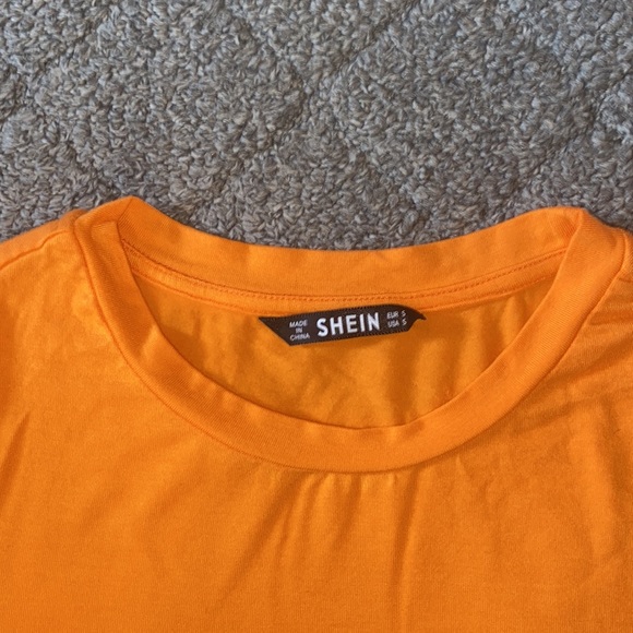 SHEIN Cap Sleeve Solid Orange Tee - Picture 8 of 9